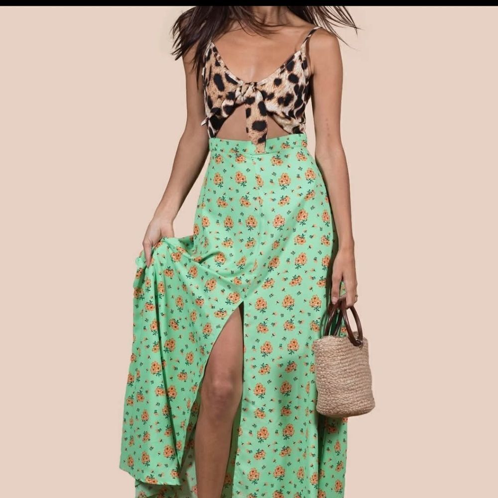 Dancing Leopard Floral Pink And Animal Print Dress Size 8